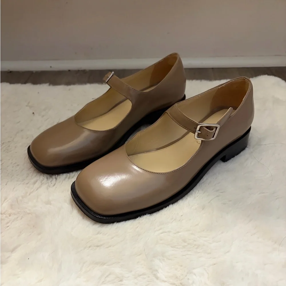 Sandy Liang Taupe Mary Janes - Picture 3 of 8
